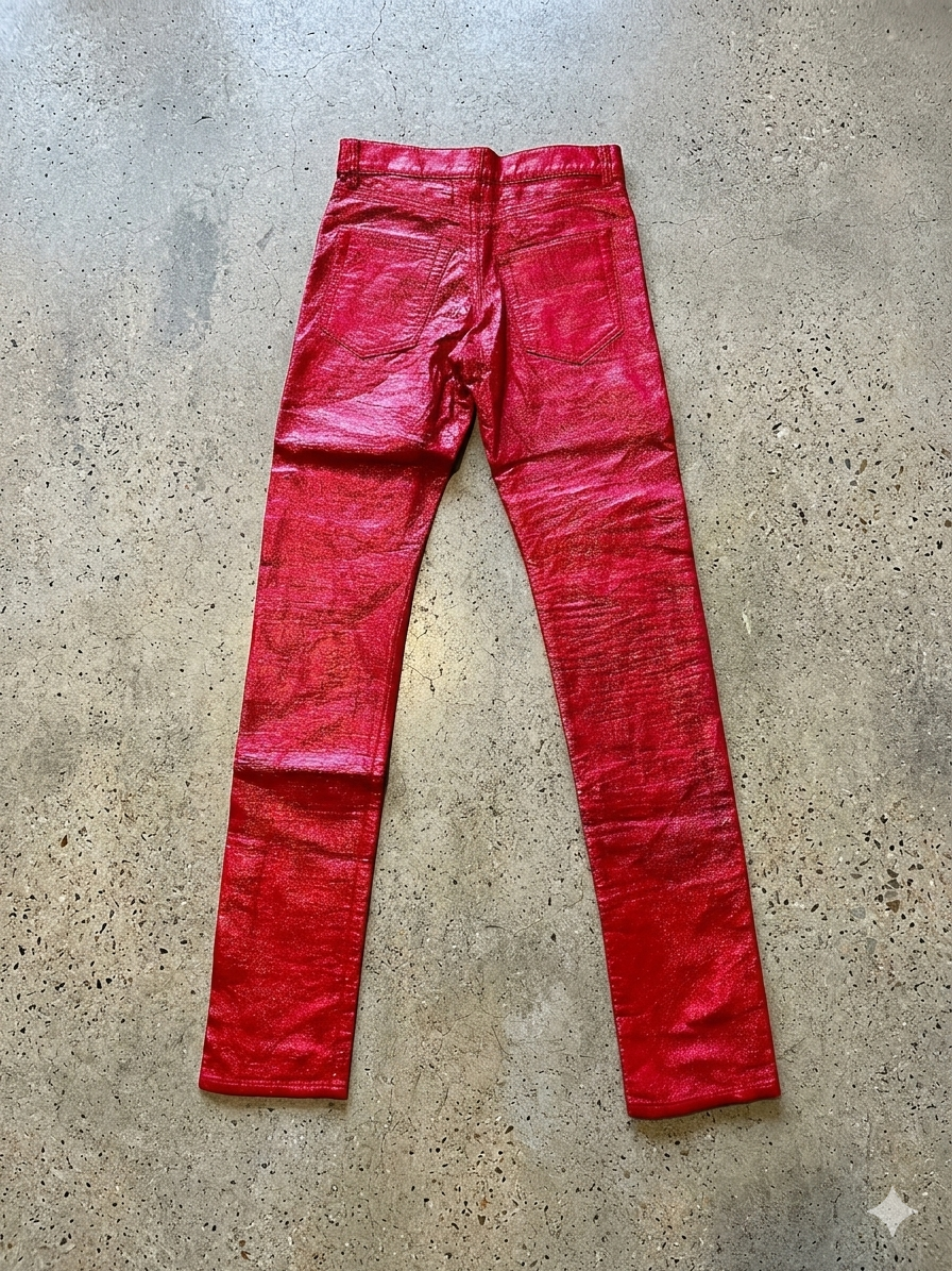 Saint Laurent Hedi Slimane Faux Leather Denim